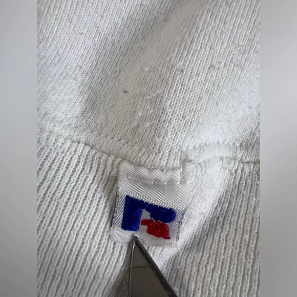 Vintage 80s Russell Athletic Delta Zeta White Sweatshirt Size Medium - Picture 6 of 10